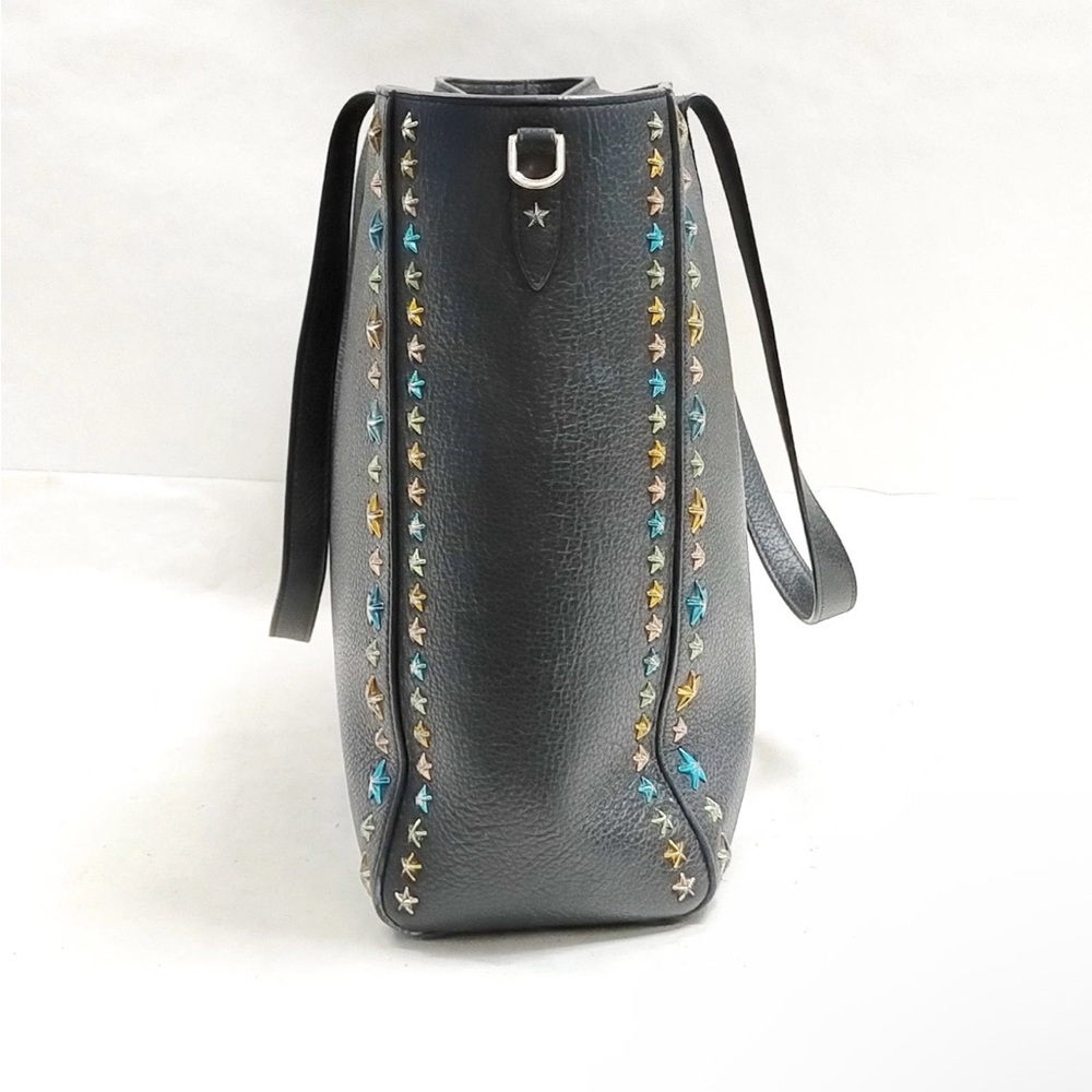 Jimmy Choo Navy Blue Leather Star Tote Bag - Picture 4 of 15